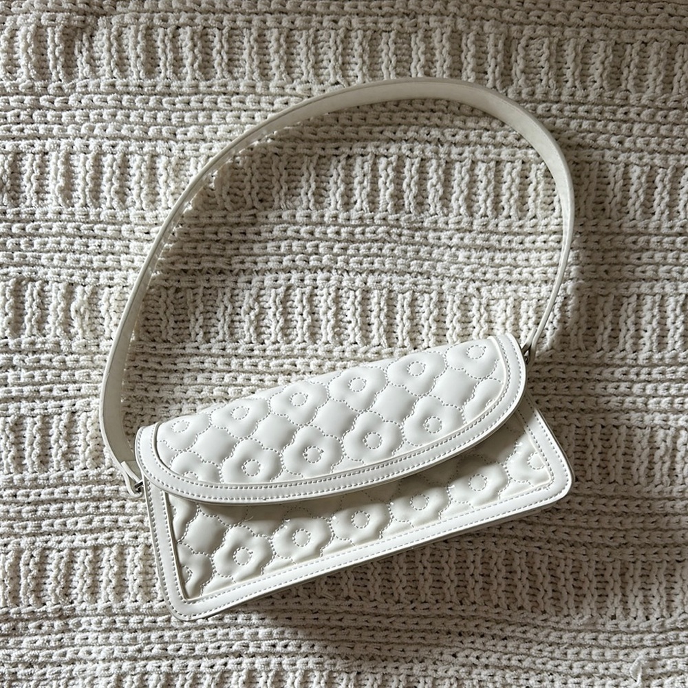 Faux Pleather Quilted Shoulder Purse